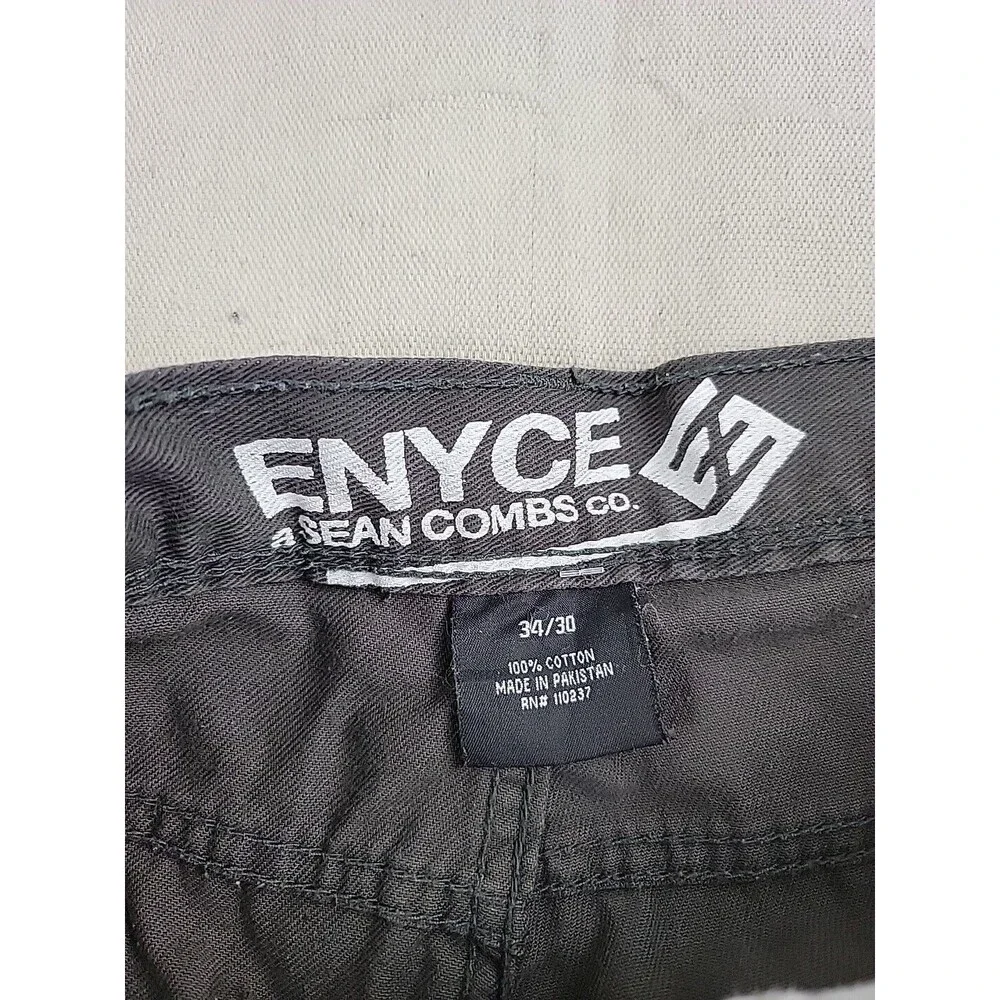 Enyce Jeans Mens 32x29 Straight Black Hip Hop Sean‎ Combs Mid Rise Cotton Logo